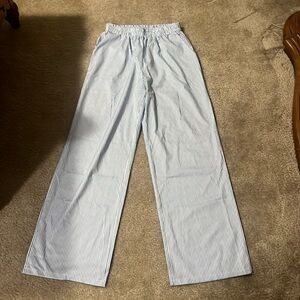 Blue and white pants